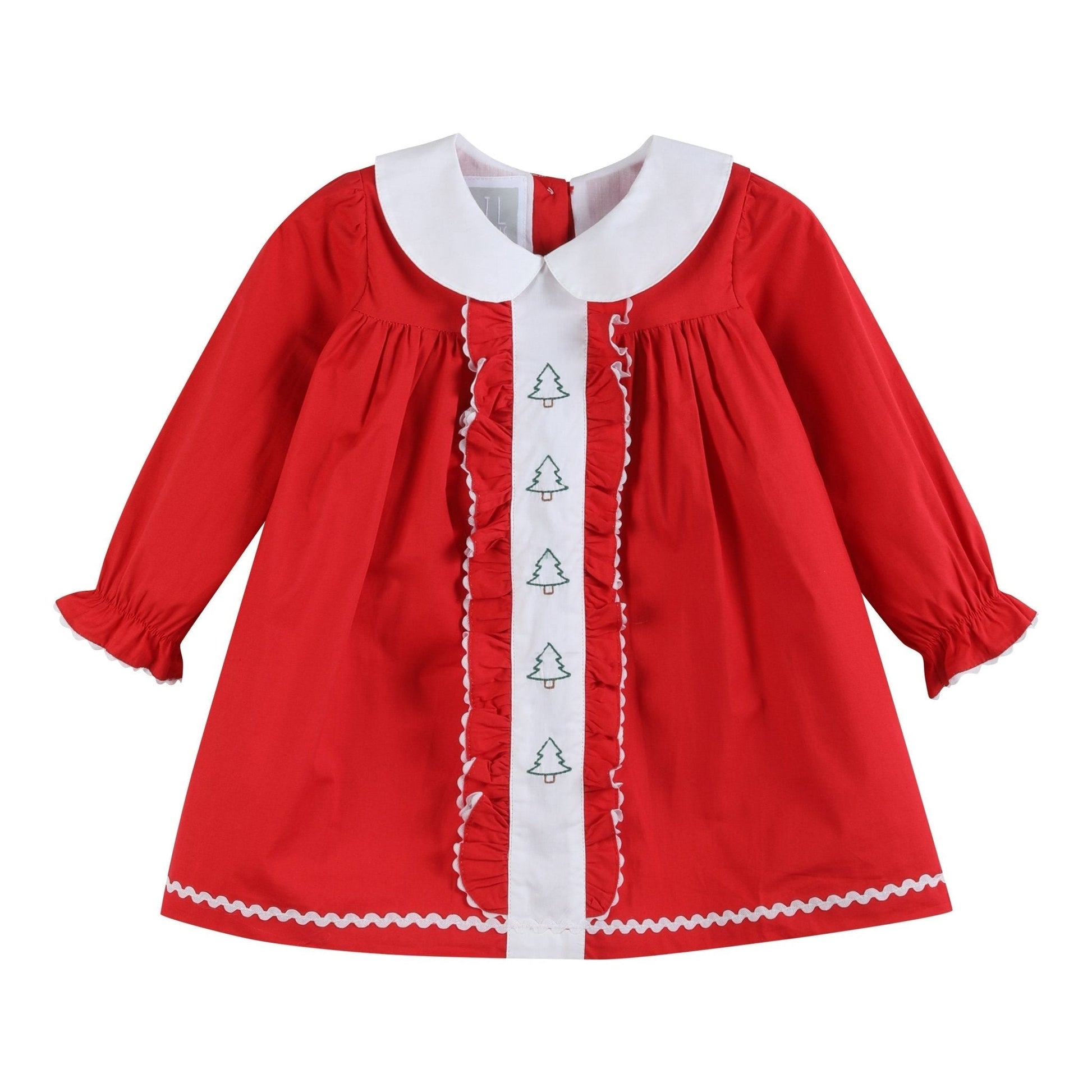 Red Ruffle Christmas Tree Dress - Abbies Place