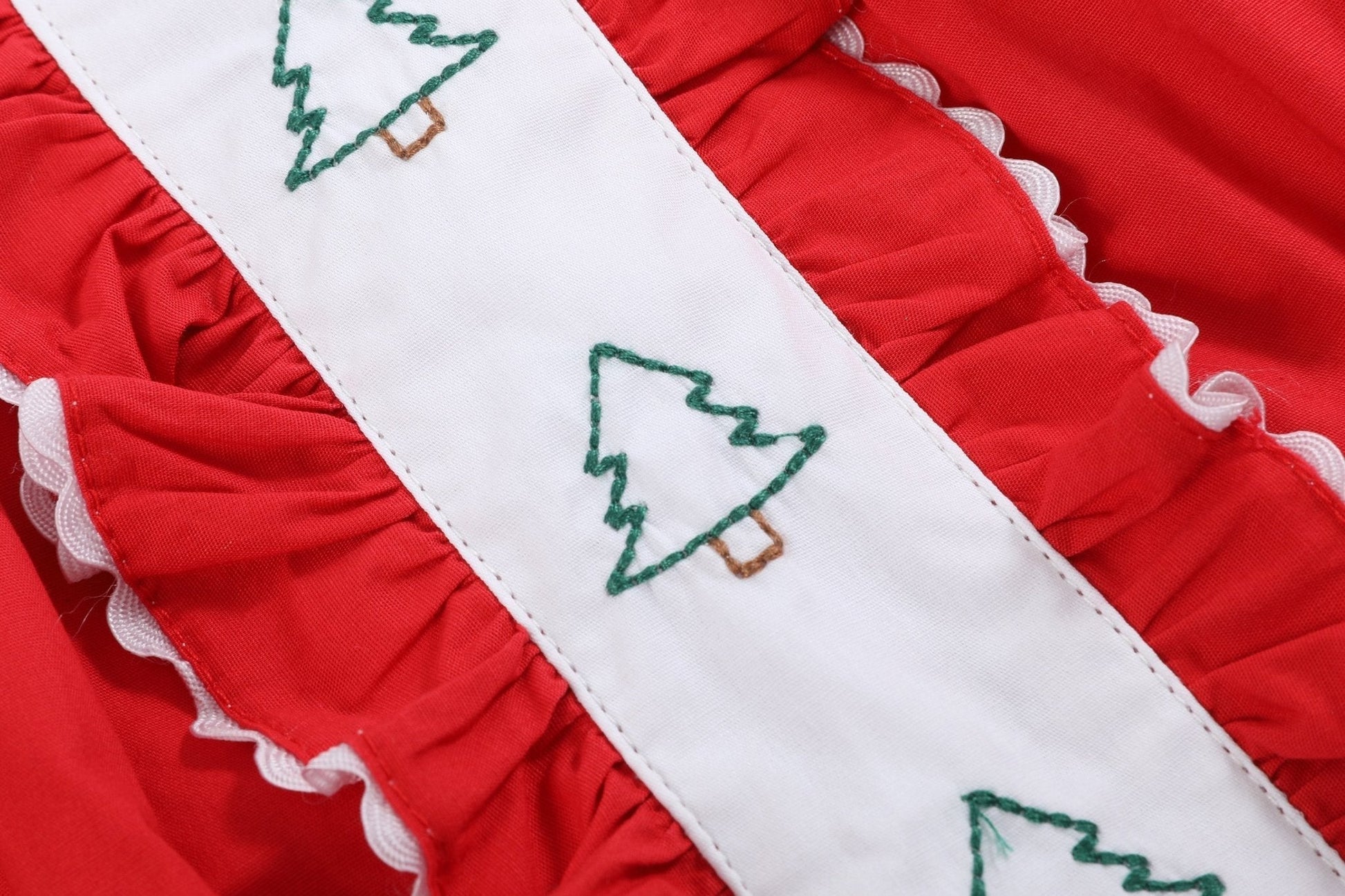 Red Ruffle Christmas Tree Dress - Abbies Place