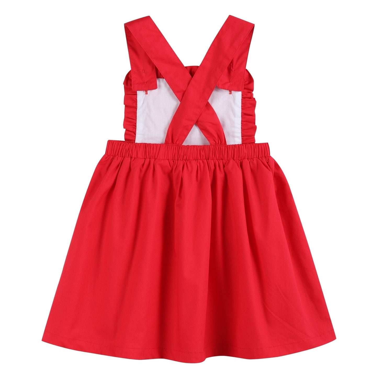 Red Ruffle Jumper Dress - Abbies Place