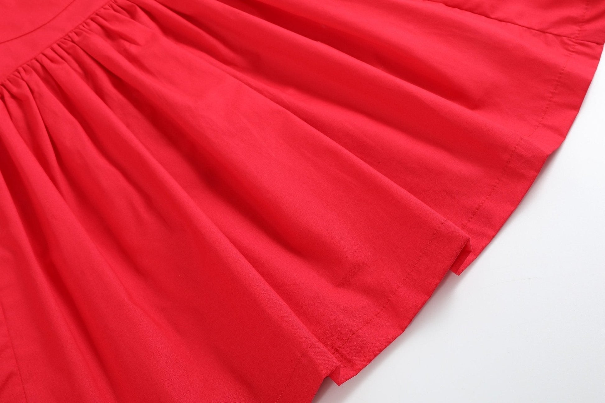 Red Ruffle Jumper Dress - Abbies Place