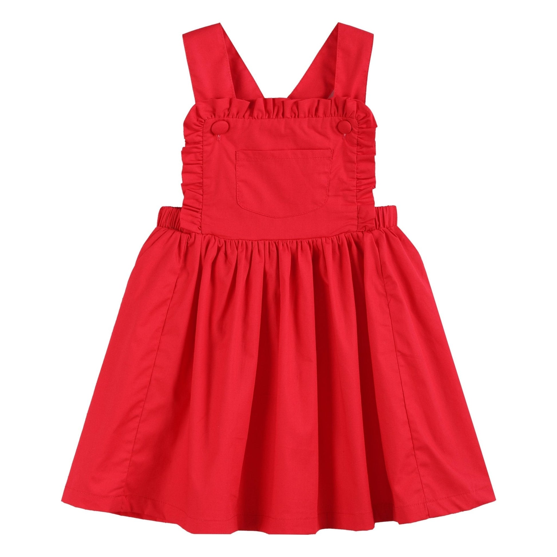 Red Ruffle Jumper Dress - Abbies Place