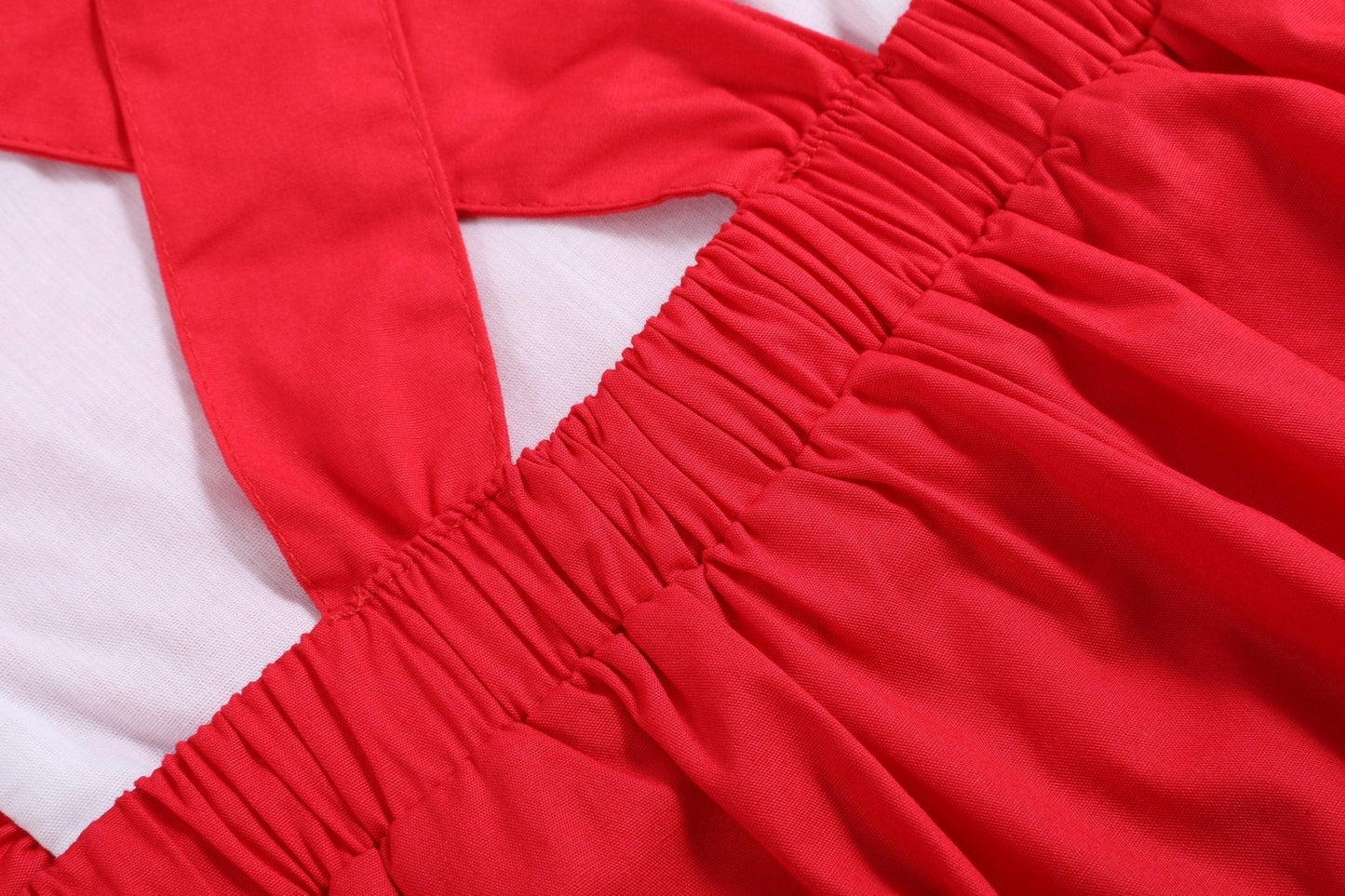 Red Ruffle Jumper Dress - Abbies Place