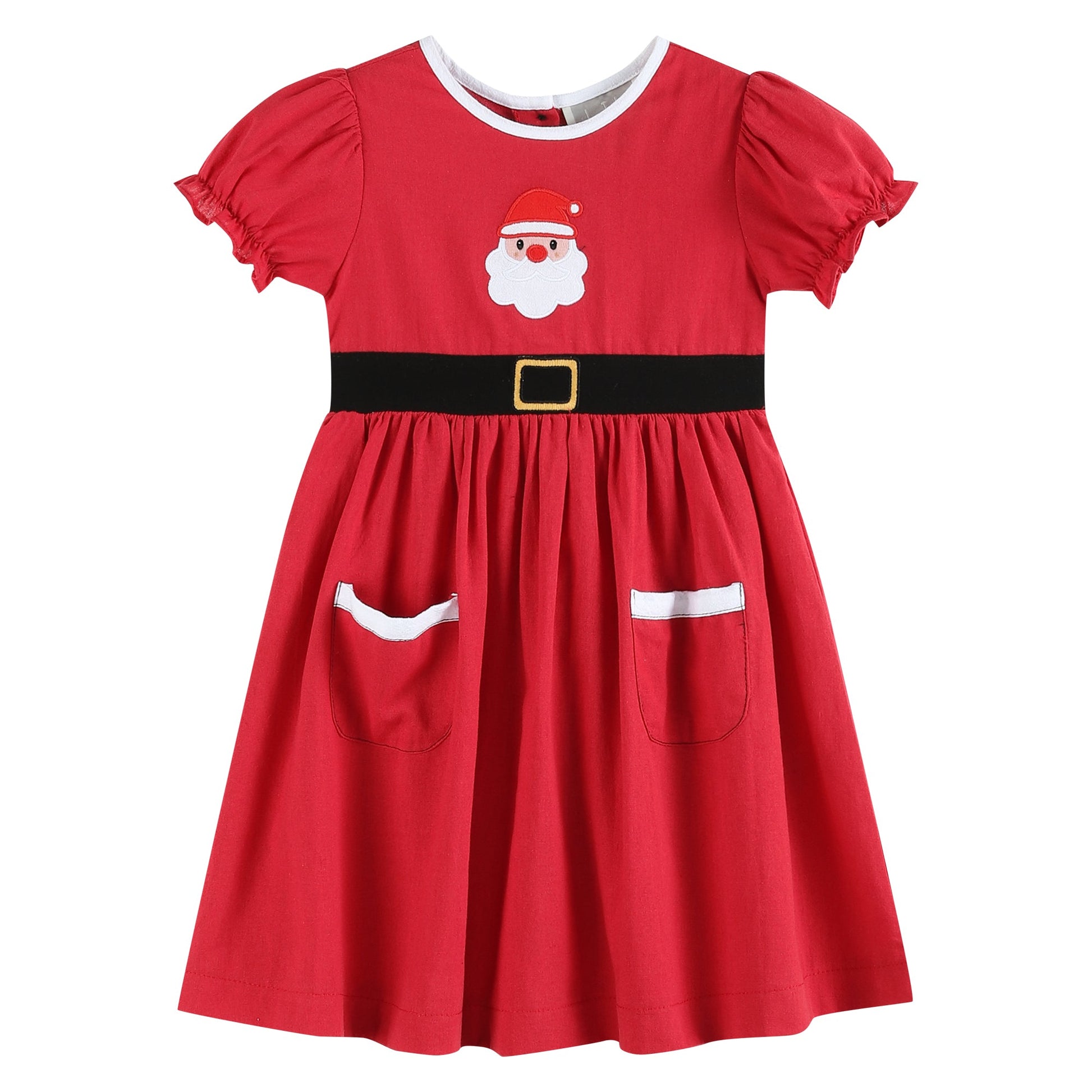 Red Santa Dress with Black Sash - Abbies Place