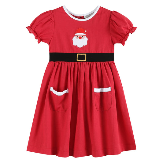 Red Santa Dress with Black Sash - Abbies Place