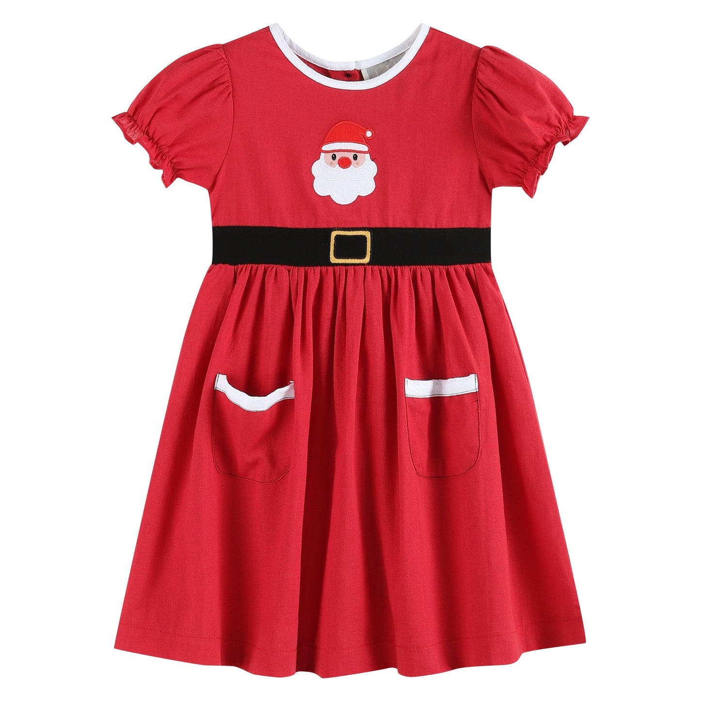 Red Santa Dress with Black Sash - Abbies Place