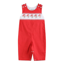 Load image into Gallery viewer, Red Santa Smocked Overalls
