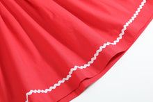 Load image into Gallery viewer, Red Santa Smocked Ruffle Bishop Dress
