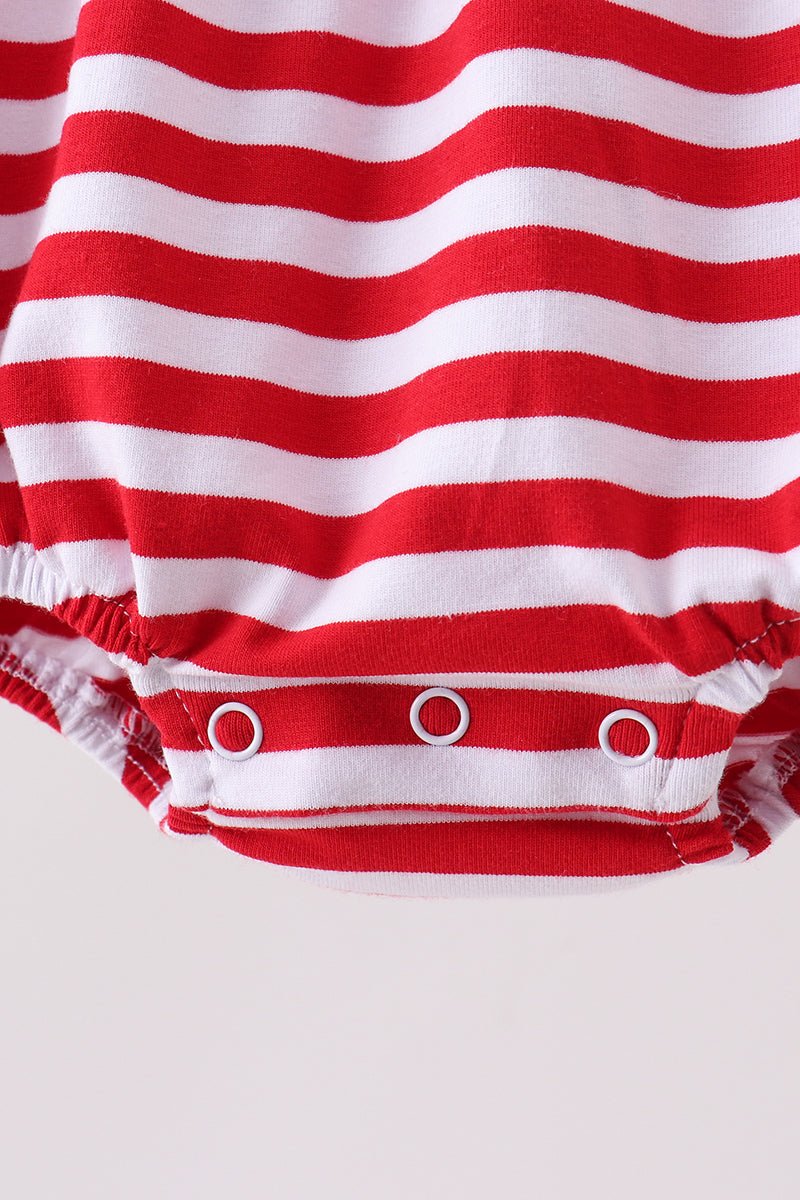 Red stripe flag fireworks embroidery ruffle bubble - Abbies Place