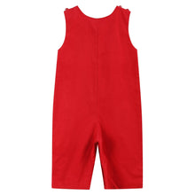 Load image into Gallery viewer, Red Velvet Christmas Smocked Overalls
