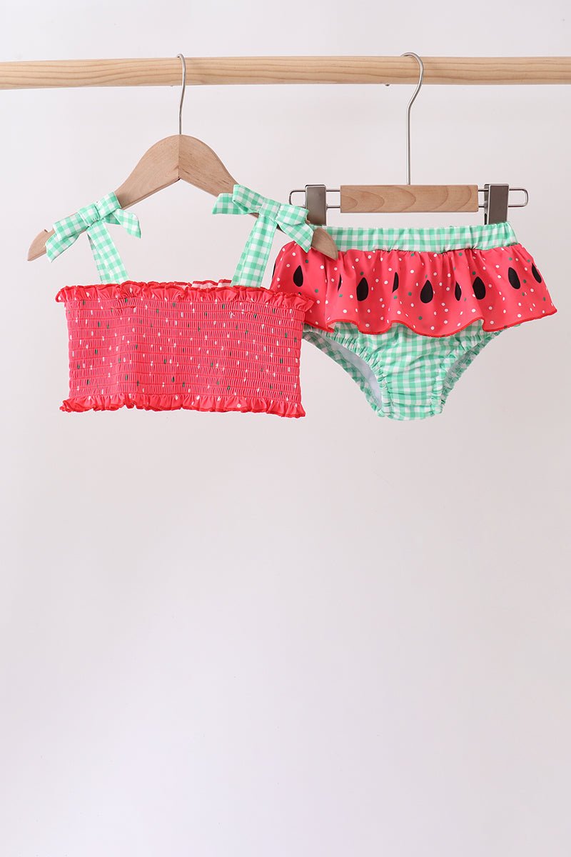 Red Watermelon Smocked UPF Swim Set - Abbies Place
