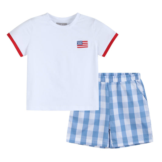 Red, White and Blue Shirt and Shorts Set - Abbies Place