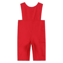 Load image into Gallery viewer, Red &amp; White Santa Smocked Overalls
