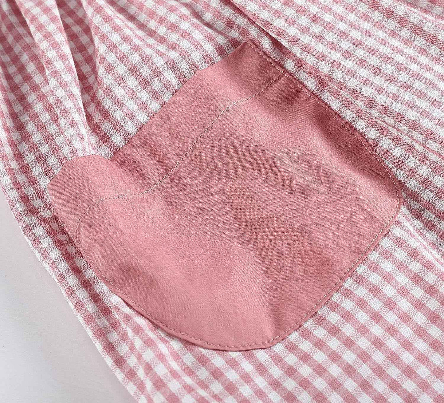 Rose Gingham Little Piggy Sleeveless A-Line Dress - Abbies Place