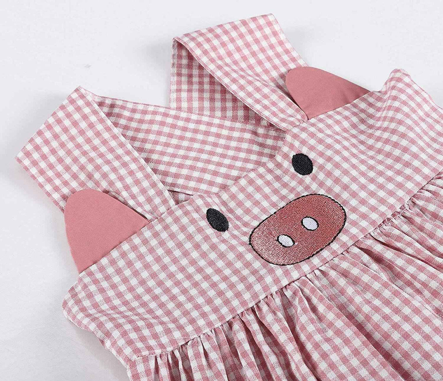 Rose Gingham Little Piggy Sleeveless A-Line Dress - Abbies Place