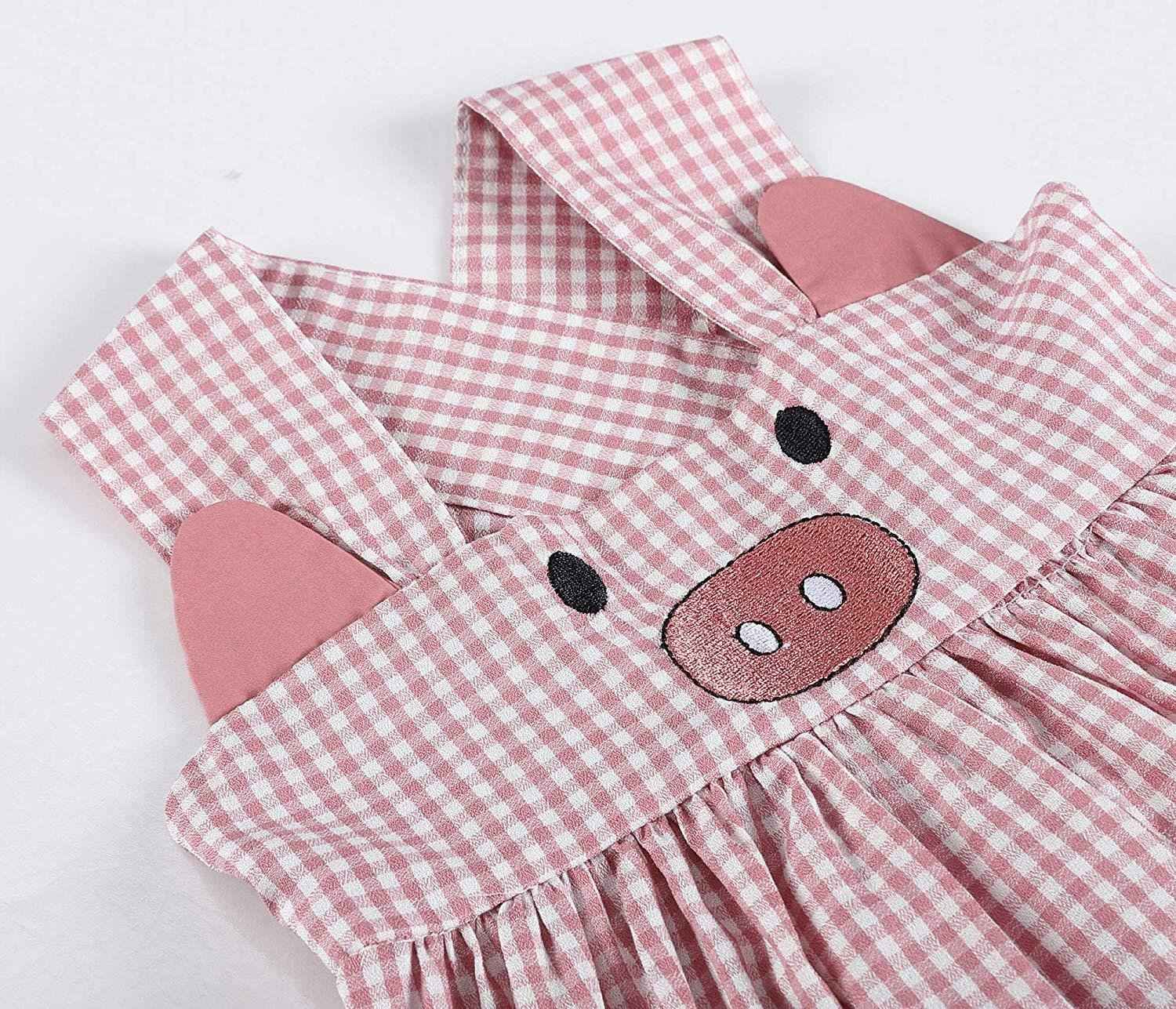 Rose Gingham Little Piggy Sleeveless A-Line Dress - Abbies Place