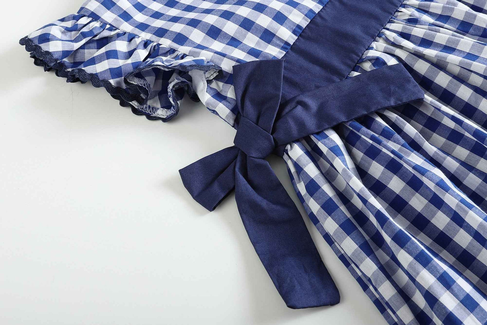 Royal Blue Gingham A-Line Dress - Abbies Place
