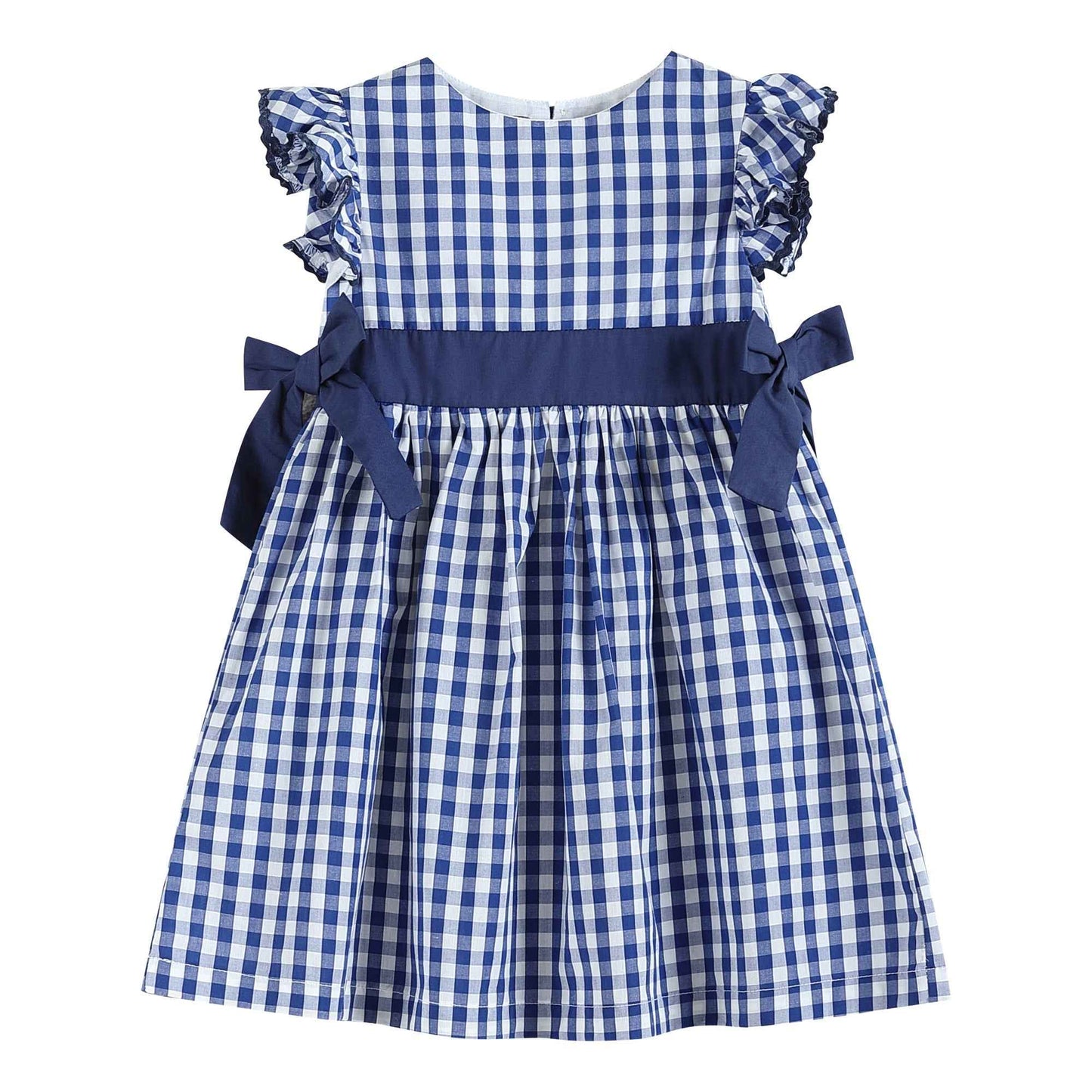 Royal Blue Gingham A-Line Dress - Abbies Place