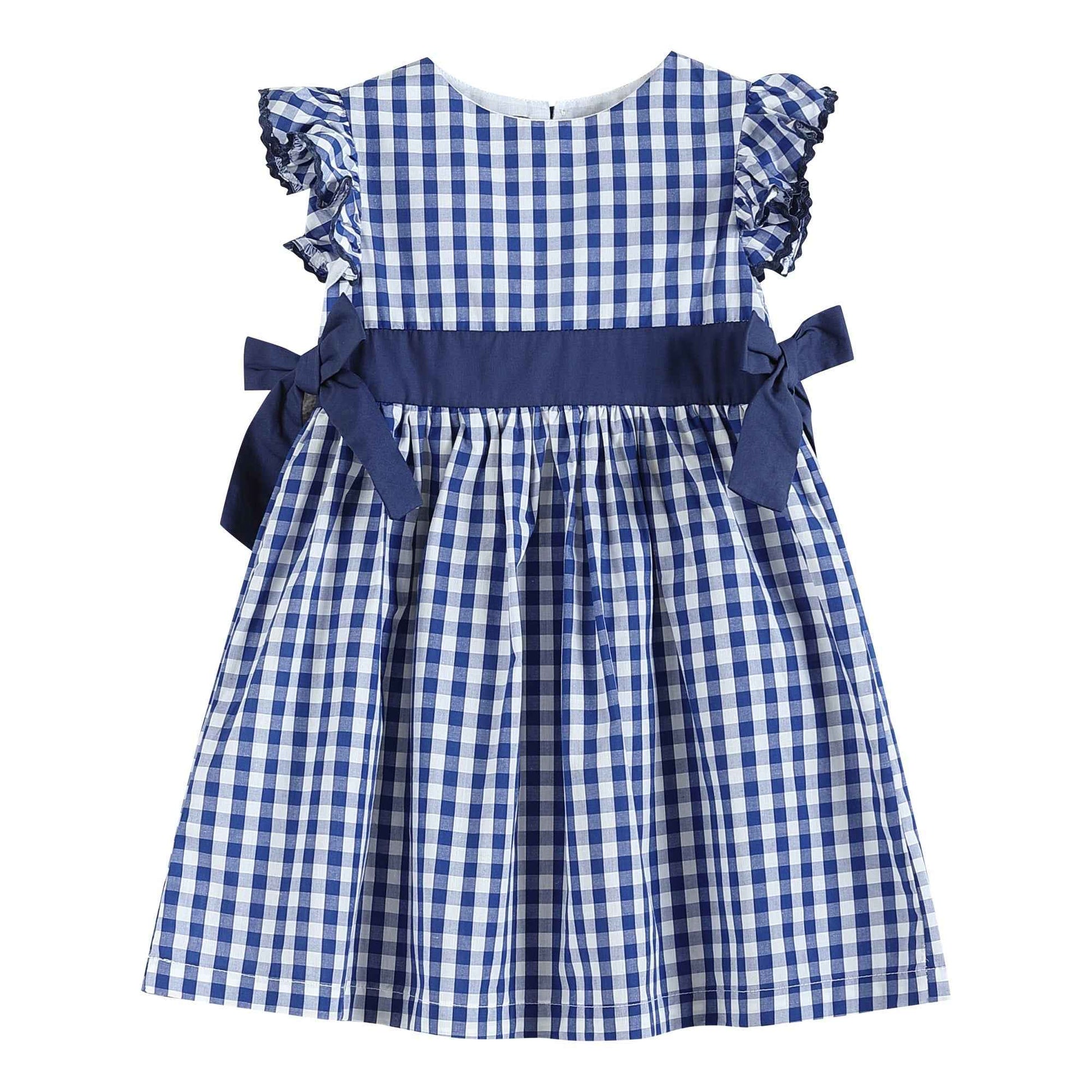 Royal Blue Gingham A-Line Dress - Abbies Place
