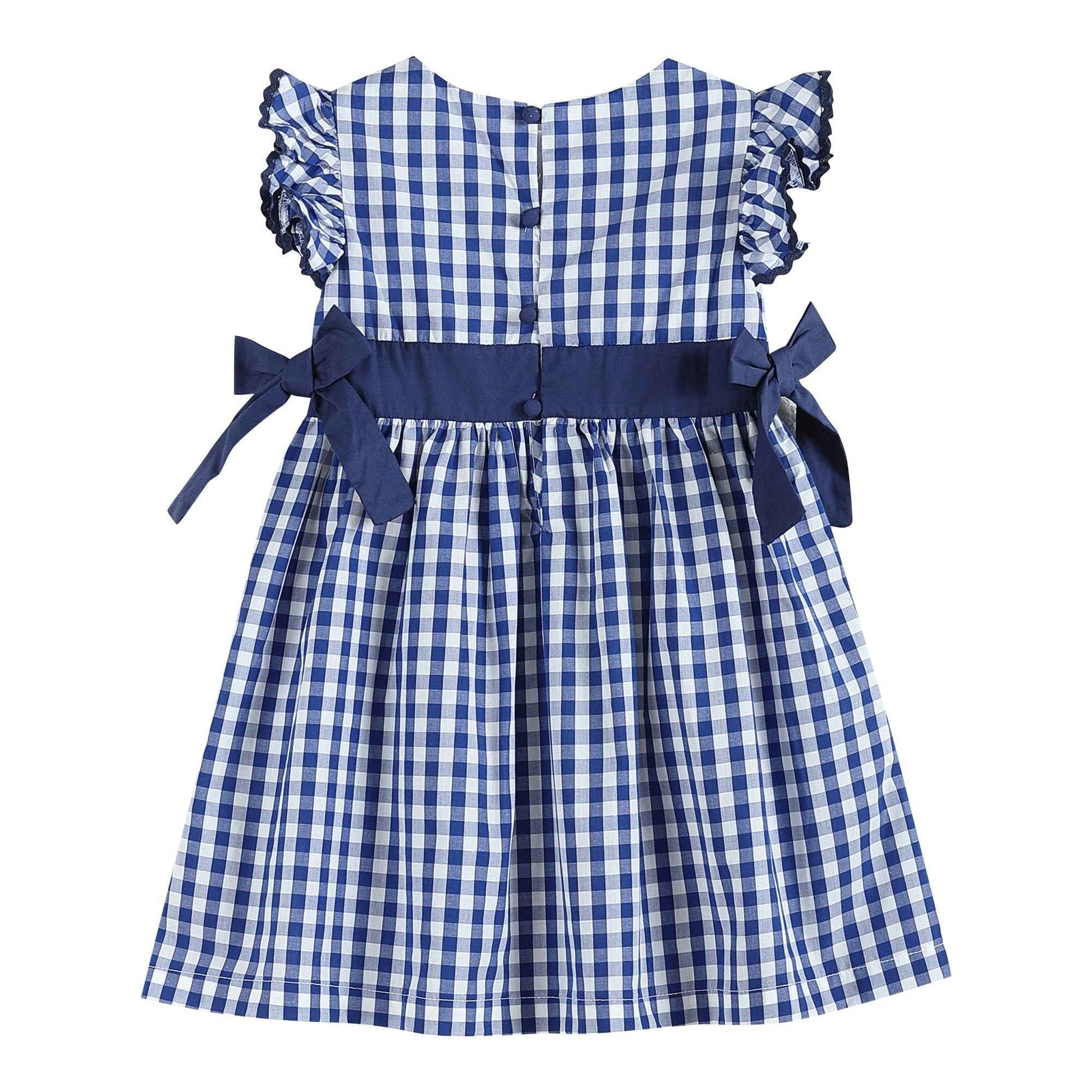 Royal Blue Gingham A-Line Dress - Abbies Place
