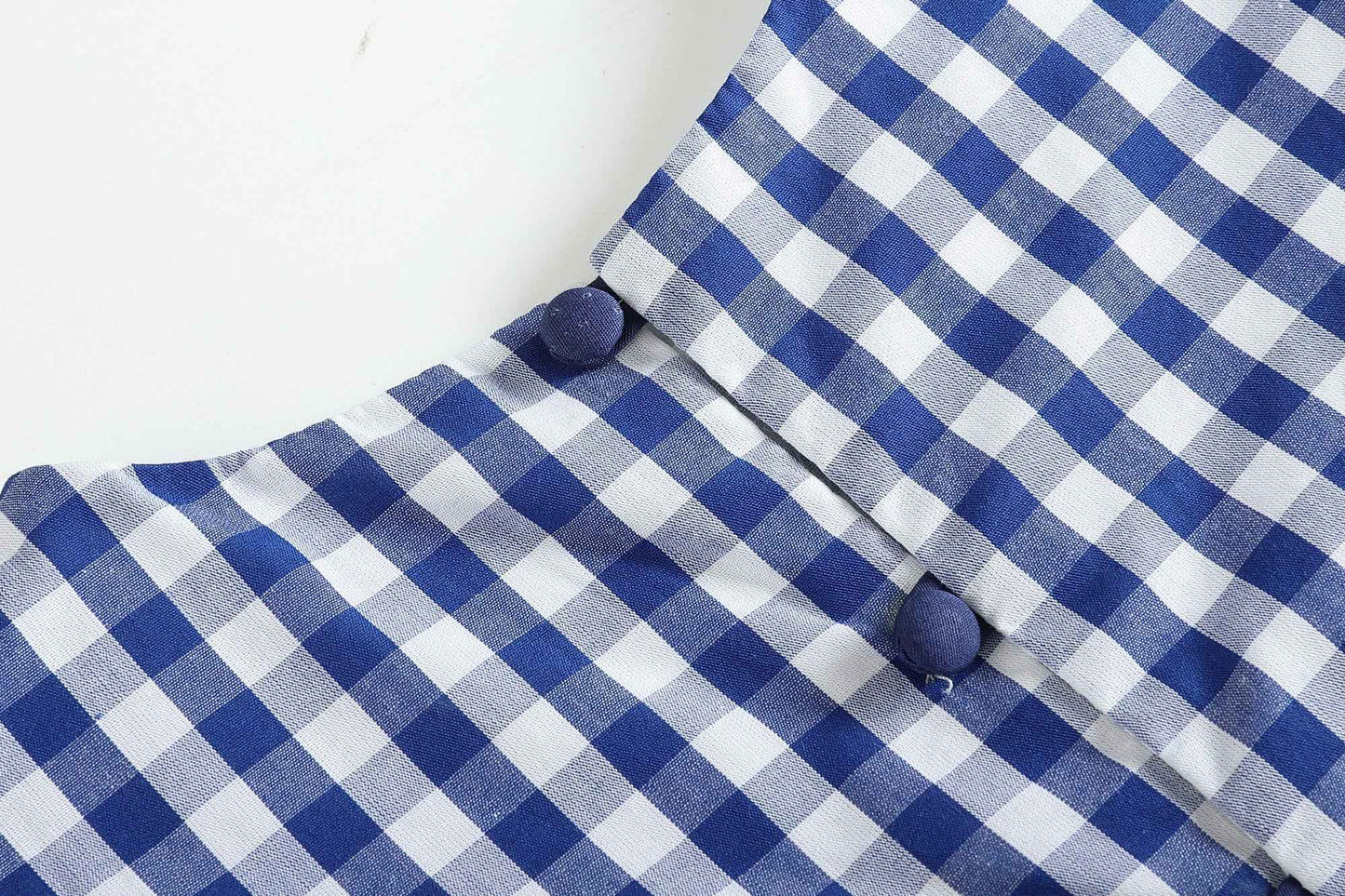 Royal Blue Gingham A-Line Dress - Abbies Place