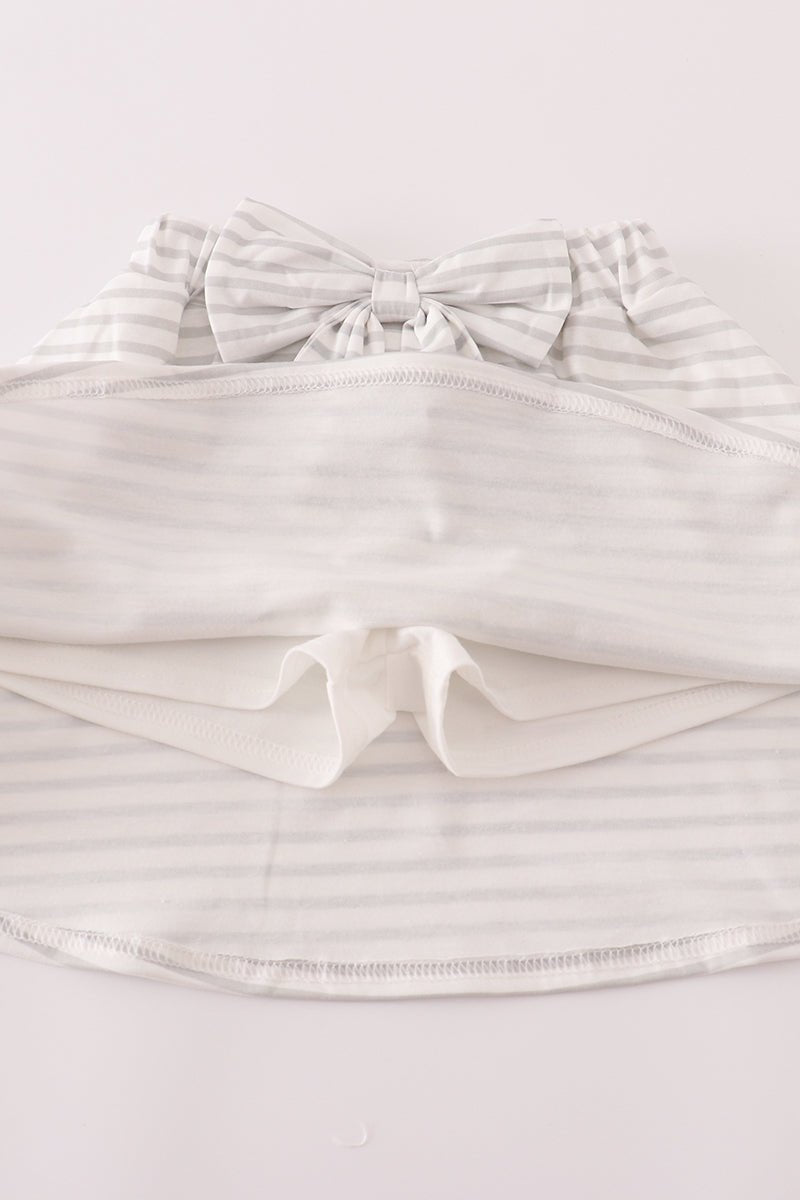 Rust Texas embroidery bow skorts set - Abbies Place