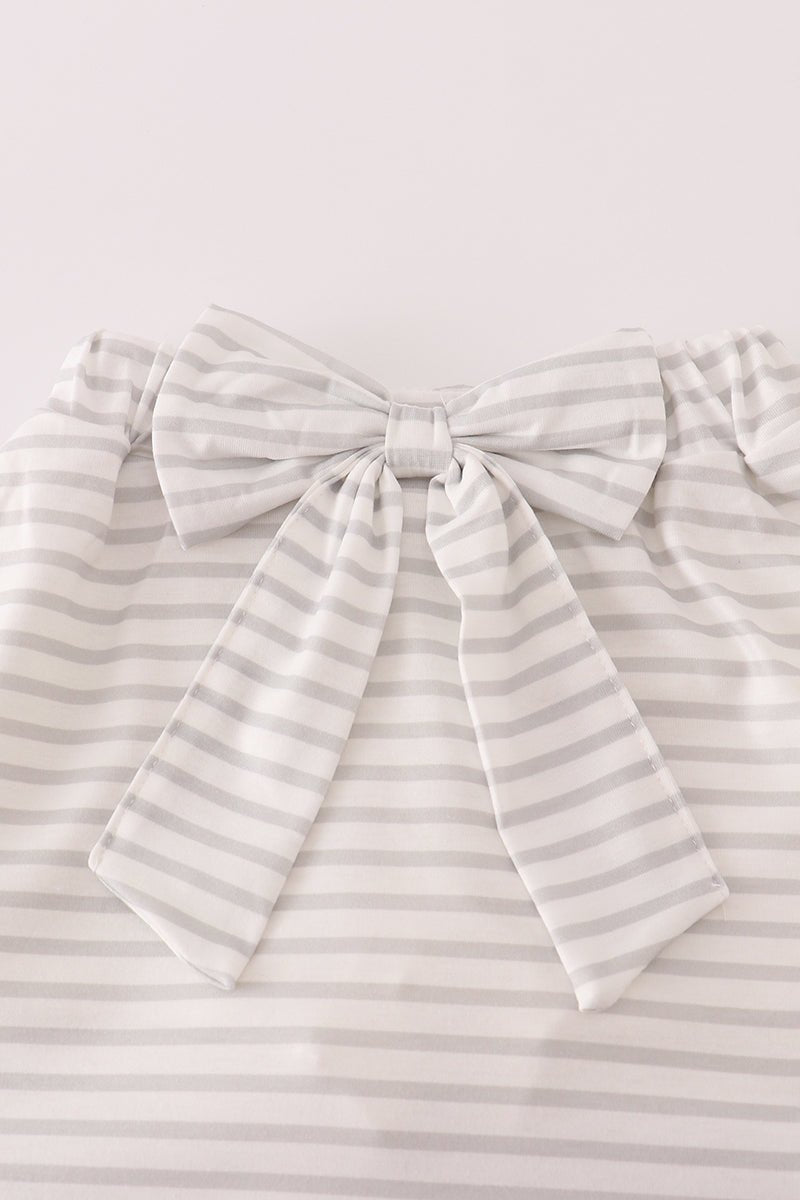 Rust Texas embroidery bow skorts set - Abbies Place