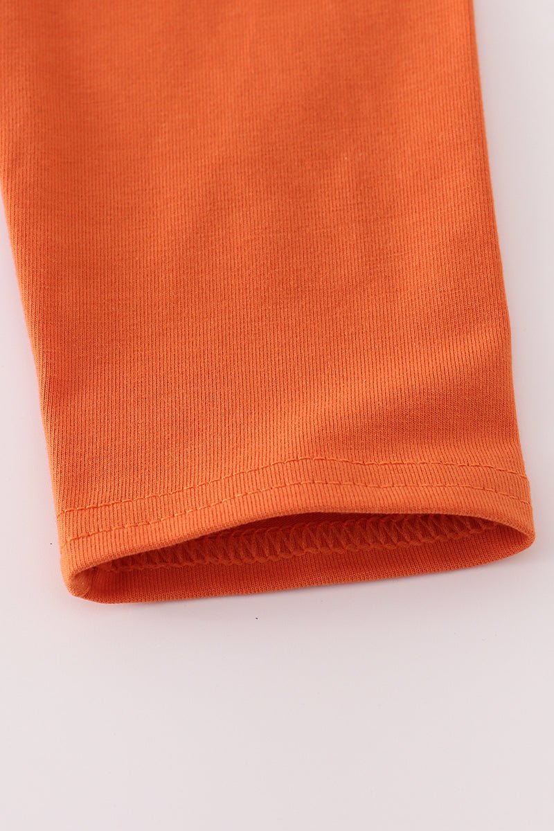 Rust Texas embroidery bow skorts set - Abbies Place