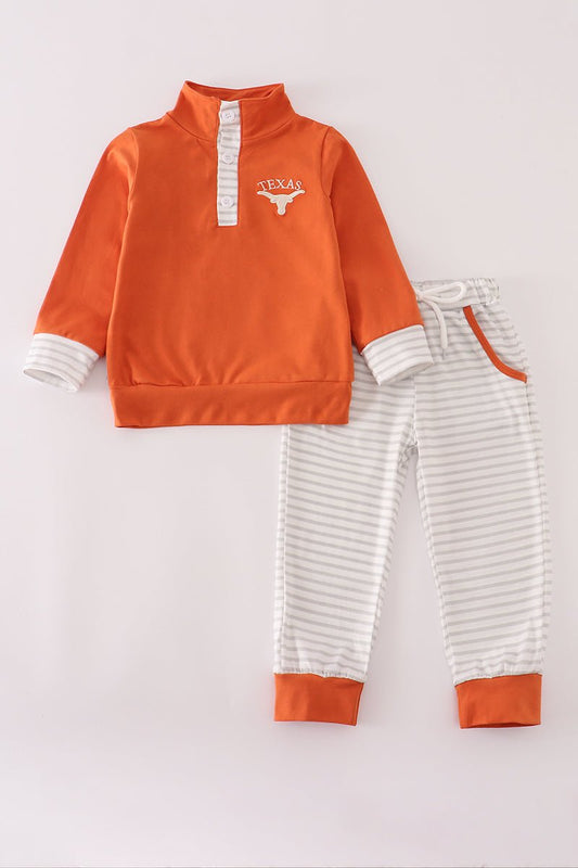 Rust Texas embroidery pants set - Abbies Place