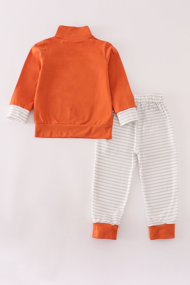 Rust Texas embroidery pants set - Abbies Place