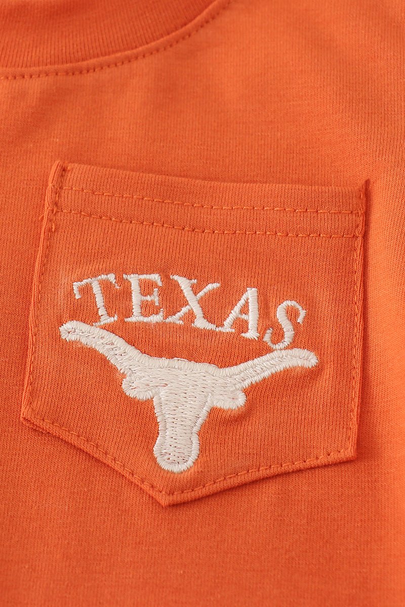 Rust Texas embroidery romper - Abbies Place
