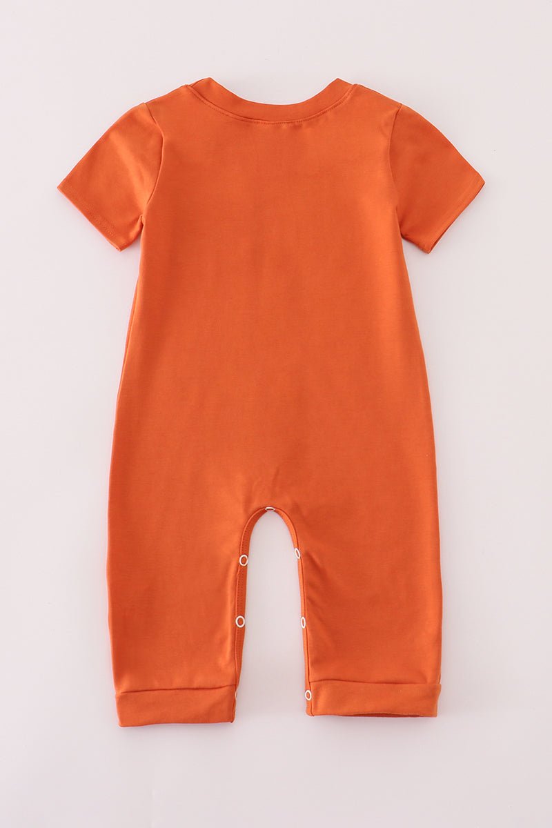 Rust Texas embroidery romper - Abbies Place