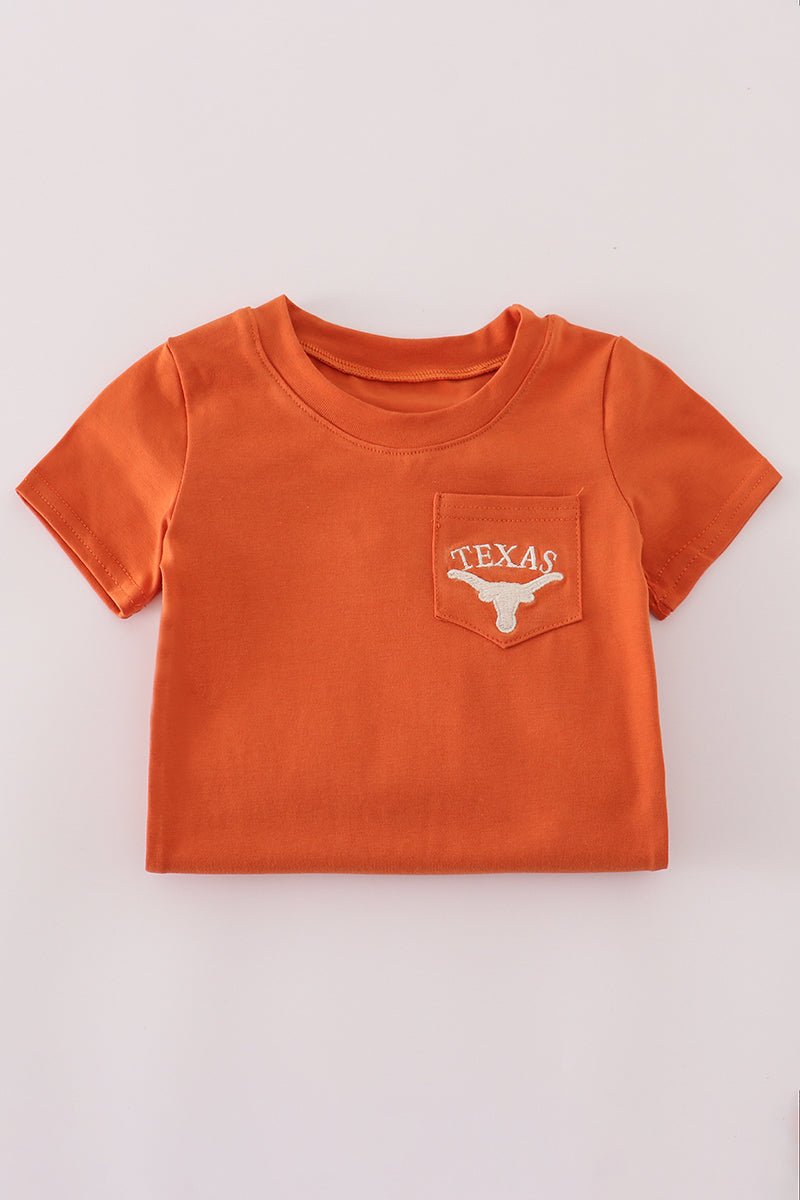 Rust Texas embroidery romper - Abbies Place