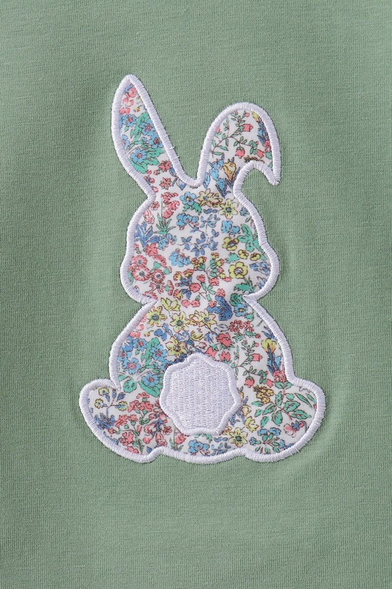 Sage bunny applique bloomer set - Abbies Place