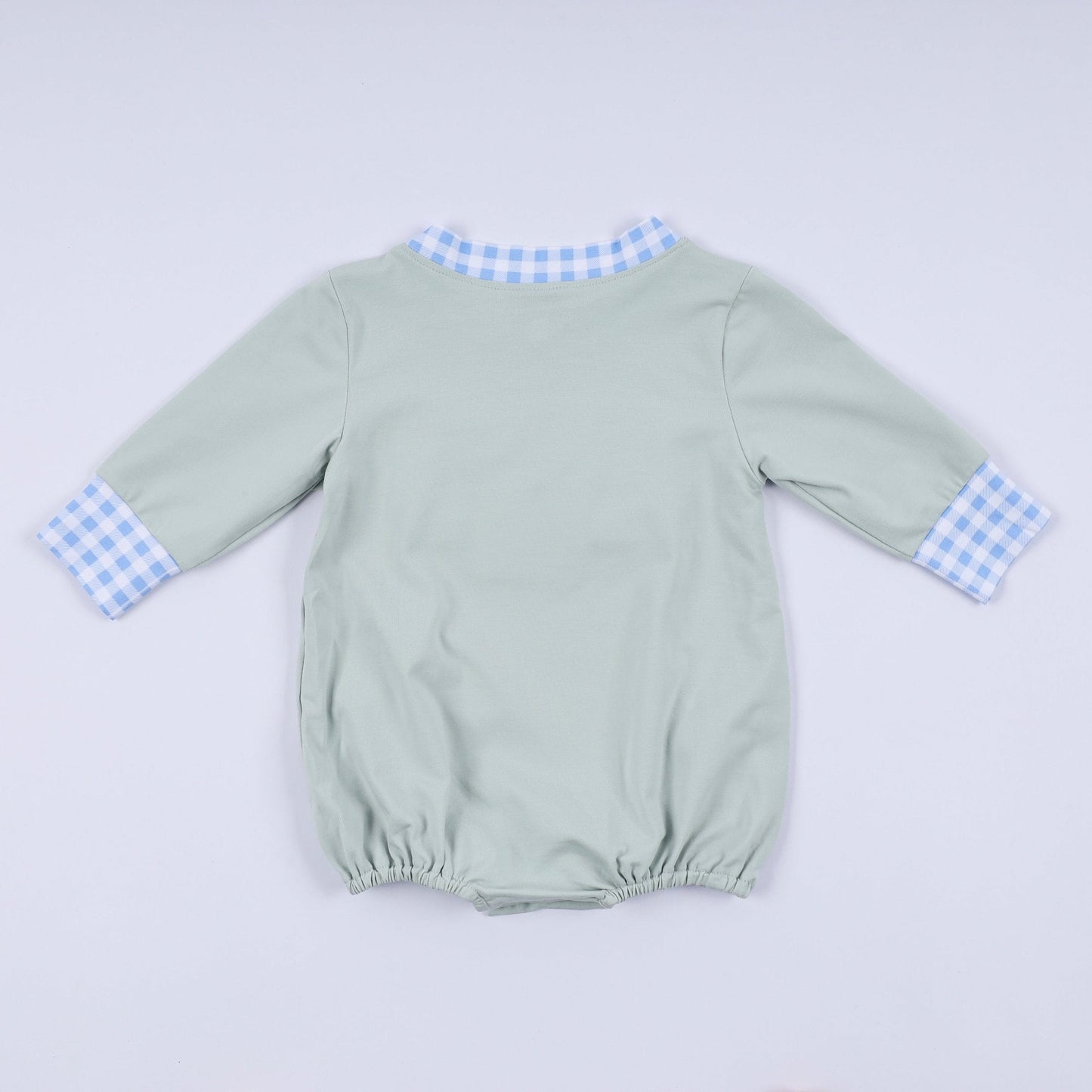Sage cow hand smocked bubble - Abbies Place