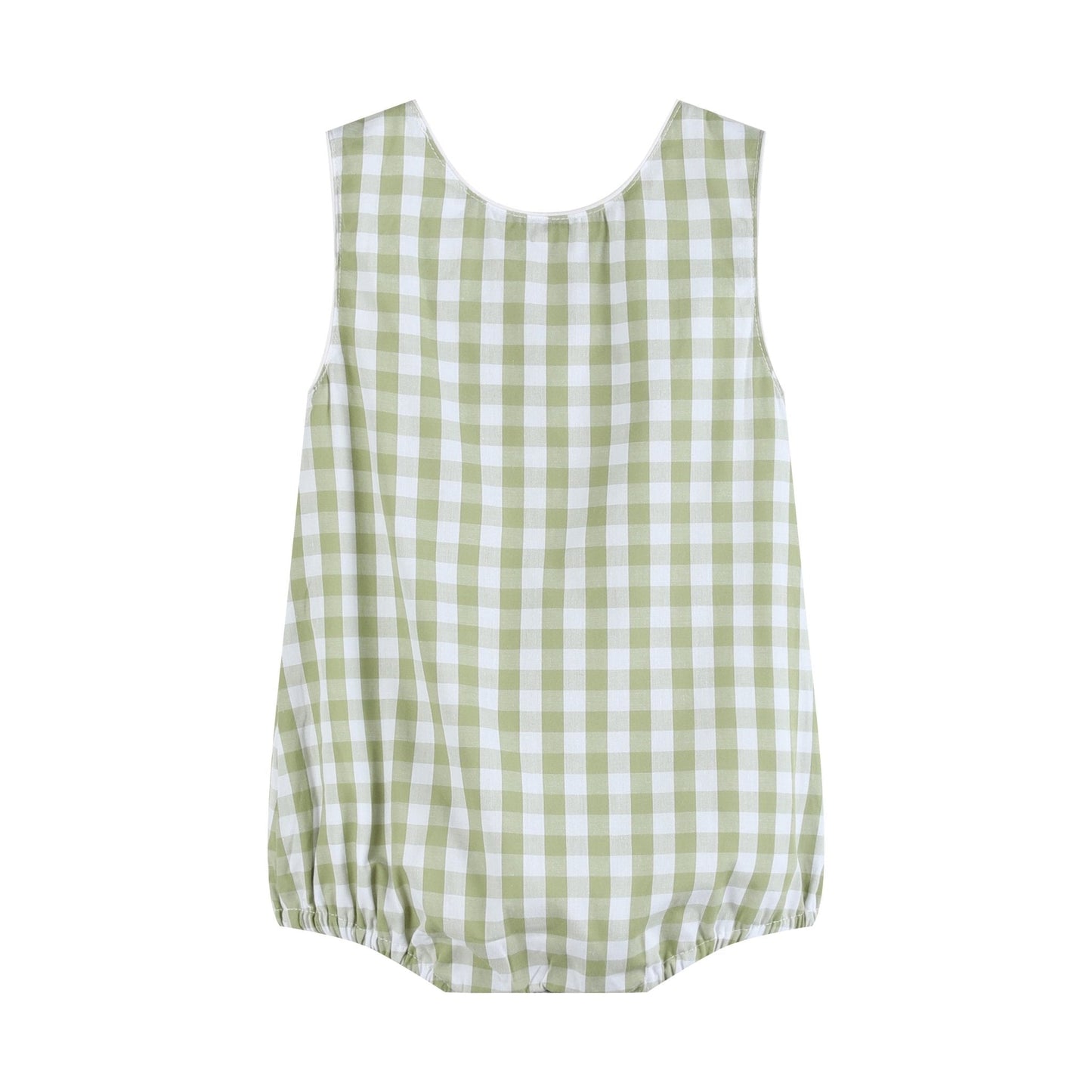 Sage Green Gingham Classic Bubble Romper