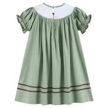 Load image into Gallery viewer, Sage Green Turkey Smocked Bishop Dress

