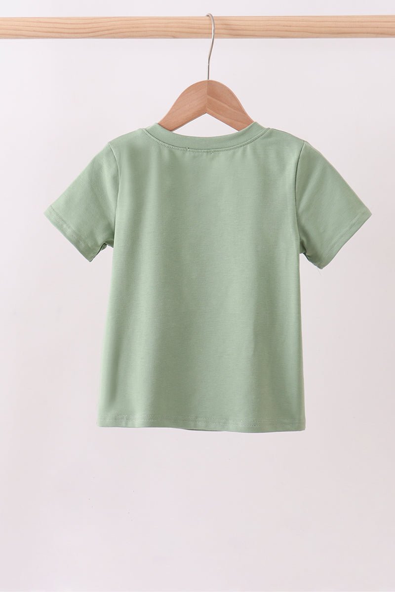 Sage puppy french knot top - Abbies Place
