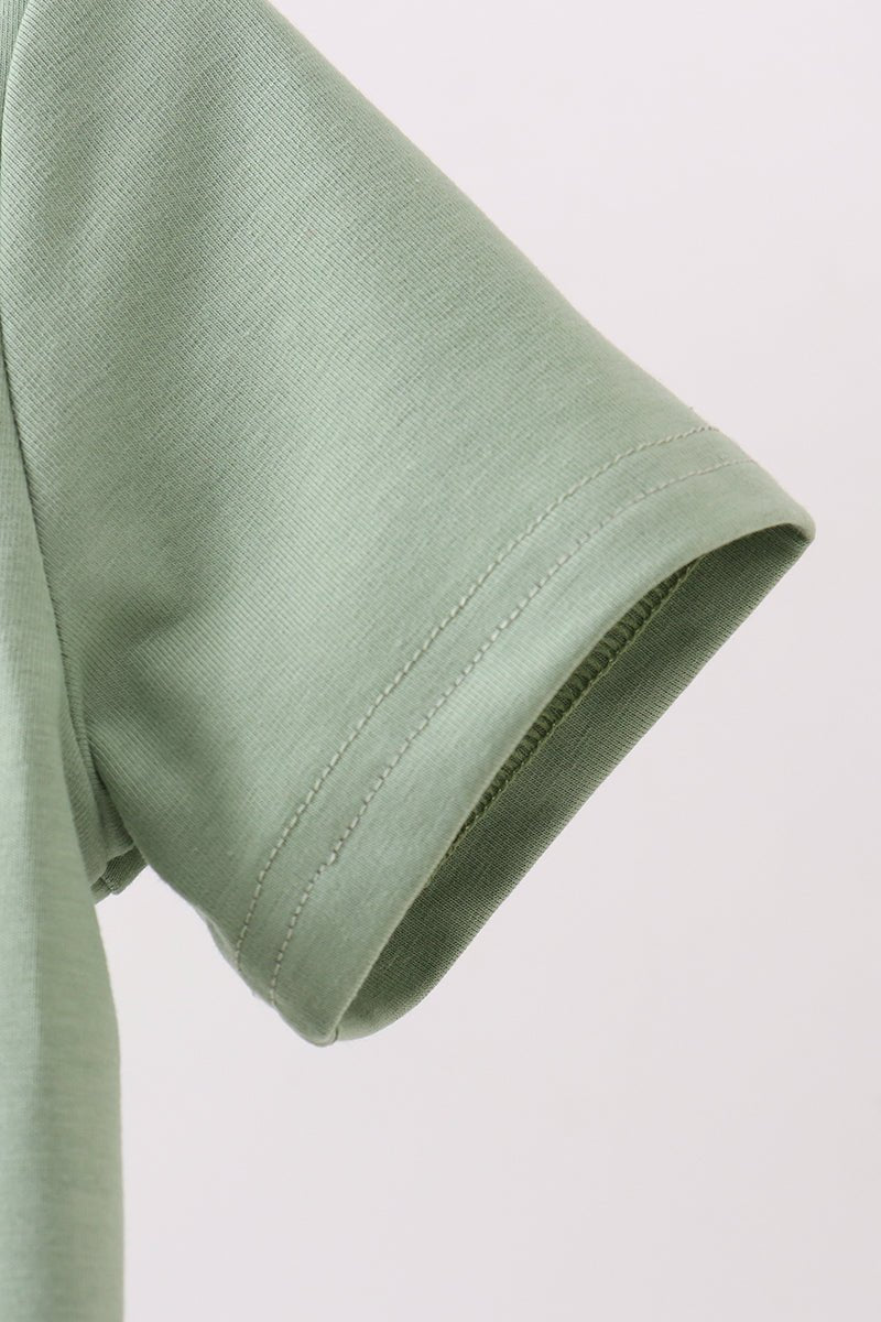 Sage puppy french knot top - Abbies Place