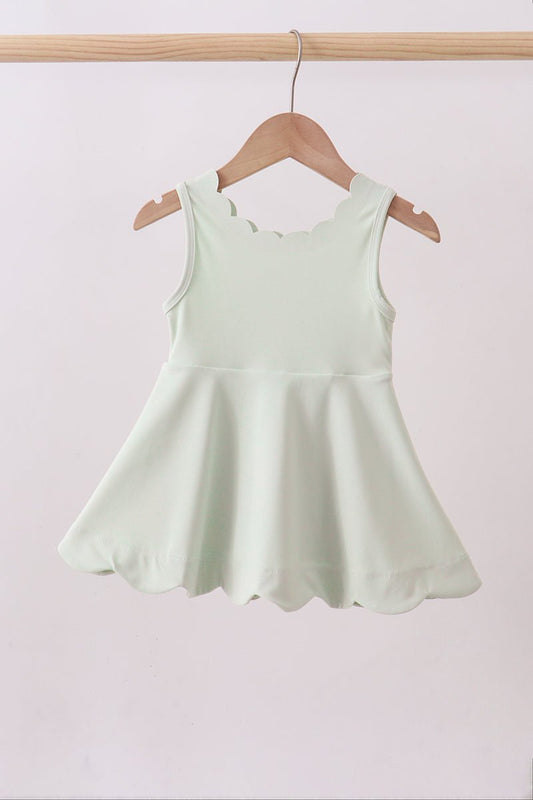 Sage scalloped active dress - Abbies Place