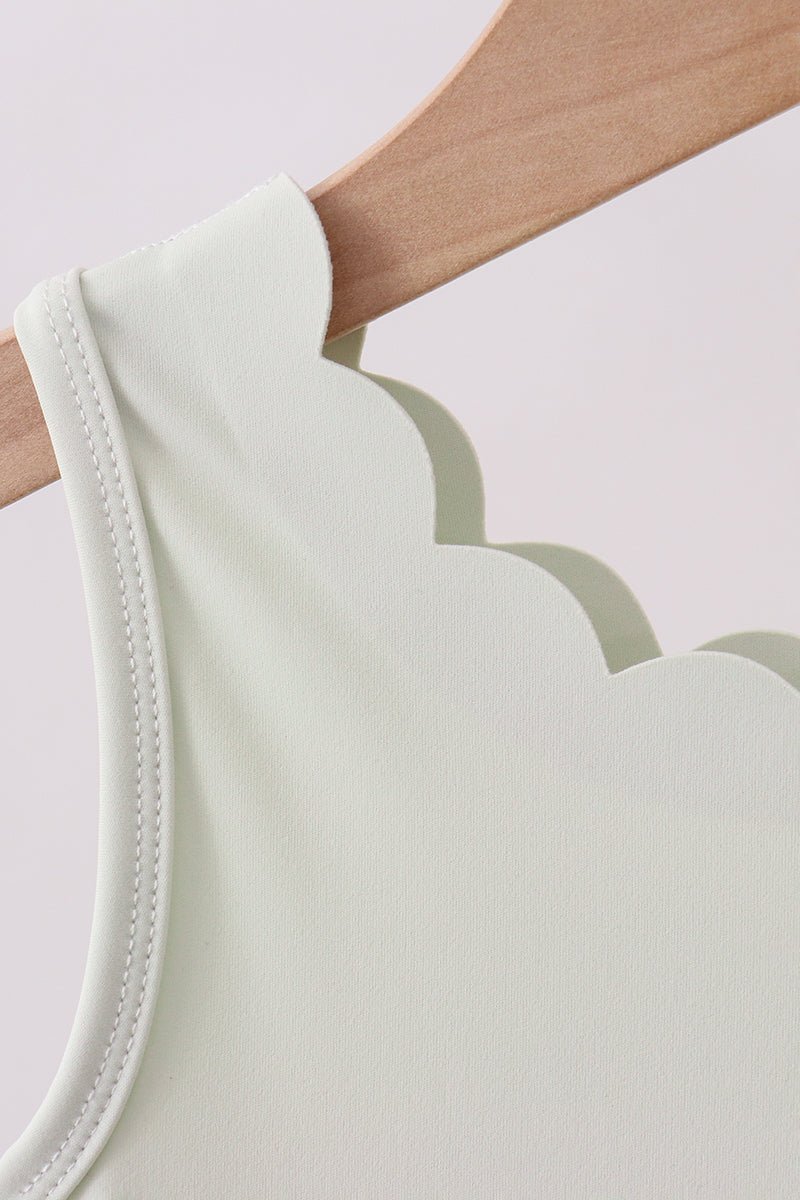 Sage scalloped active dress - Abbies Place
