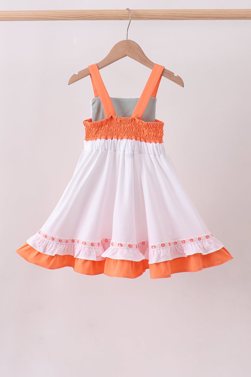 Sage strawberry embroidery ruffle dress - Abbies Place