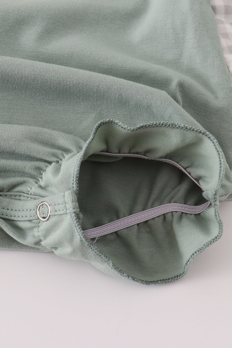 Sage turkey french knot ruffle bubble - Abbies Place