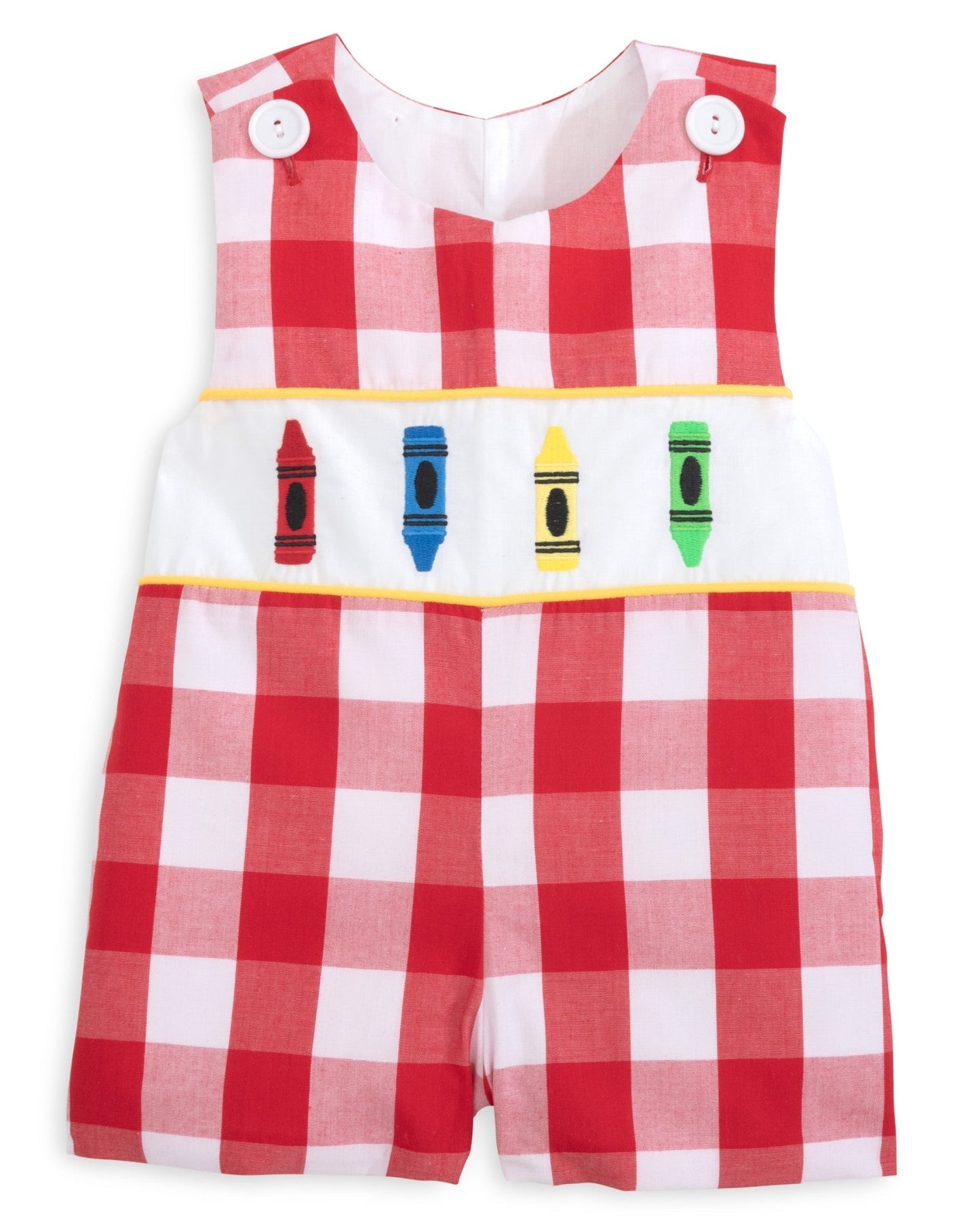 Scribble Red Gingham Crayon Embroidery Jonjon - Abbies Place