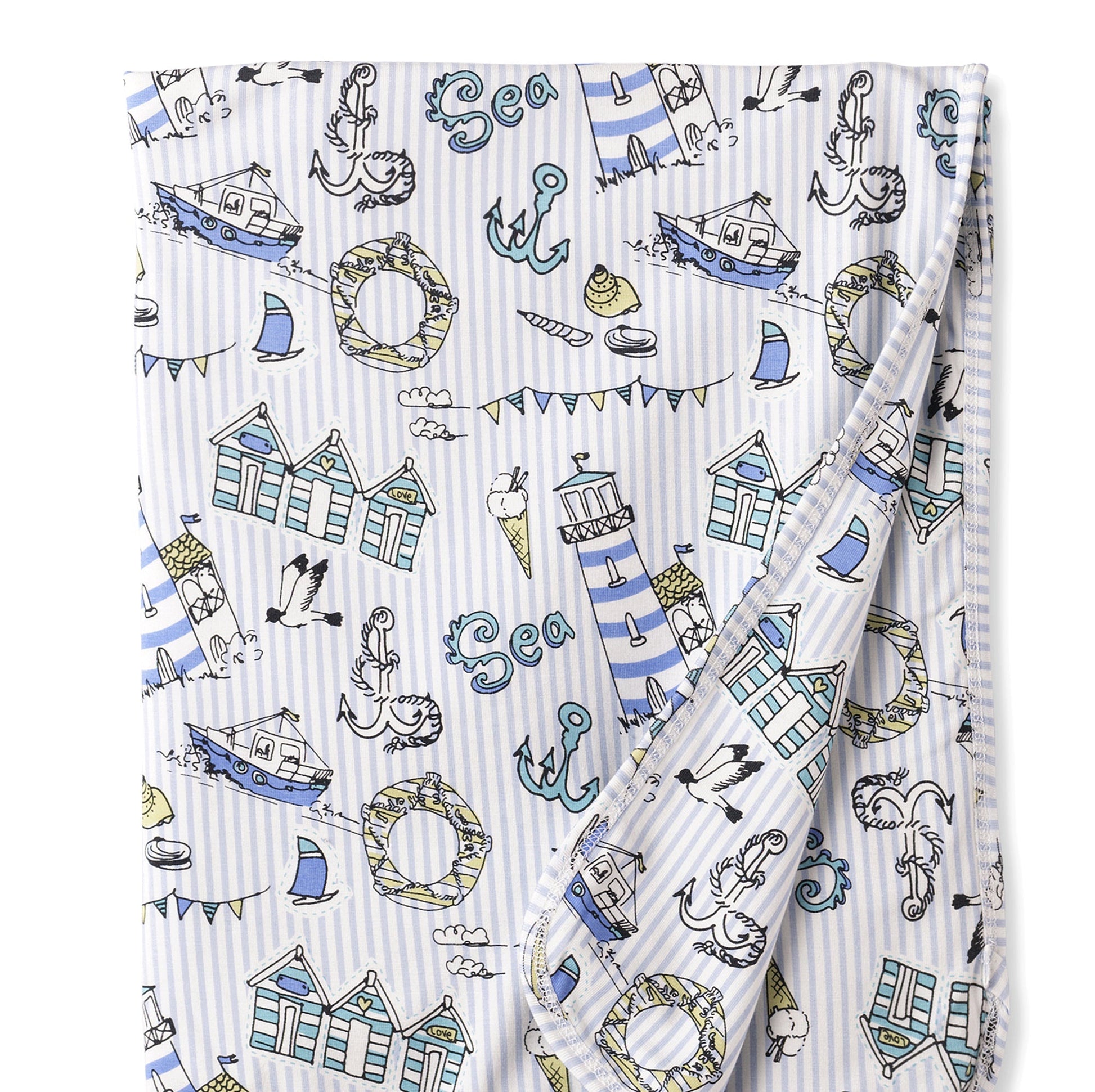 Seashore Stroller Blanket – Soft Bamboo Baby Blanket - Abbies Place