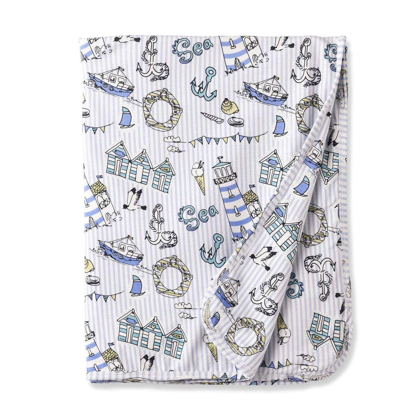 Seashore Stroller Blanket – Soft Bamboo Baby Blanket - Abbies Place