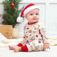 Load image into Gallery viewer, Baby Holiday Bamboo Romper – Christmas Print One-Piece - Noel
