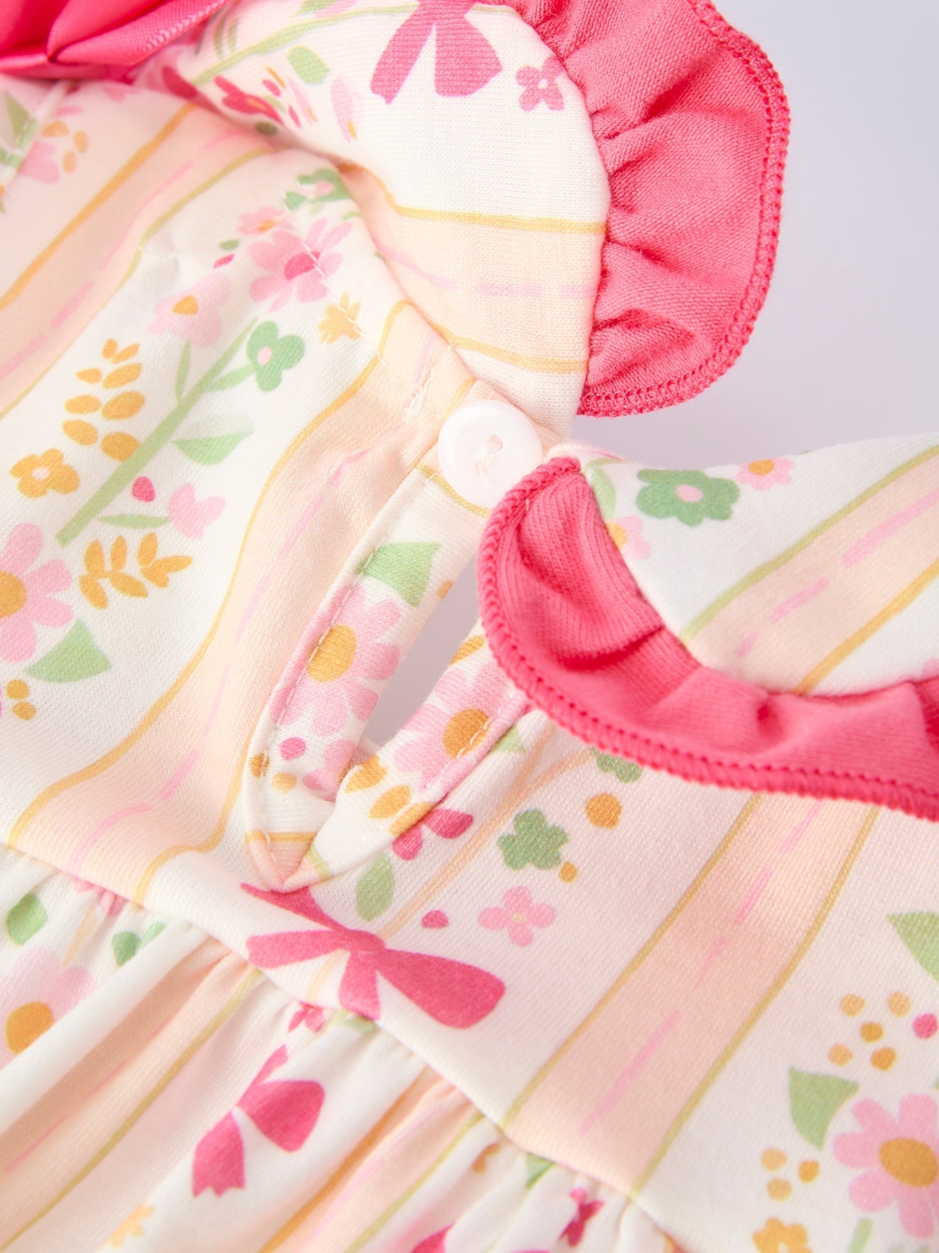 Spring Floral Bow Ruffle Girl Bloomer Set - Abbies Place