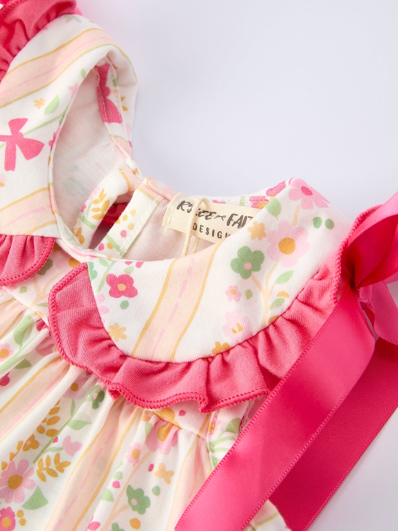 Spring Floral Bow Ruffle Girl Bloomer Set - Abbies Place