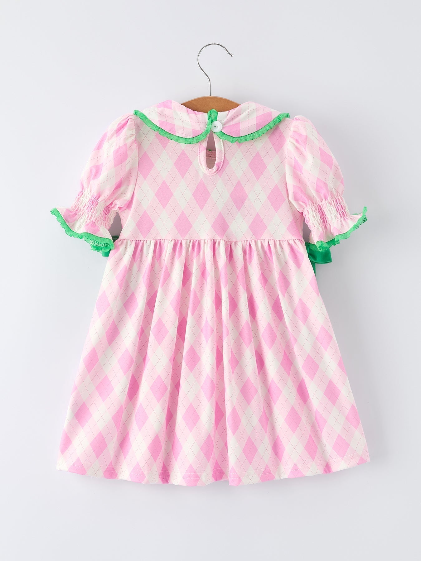 Spring Golf Embroidered Girls Smocked Bow Dress - Abbies Place
