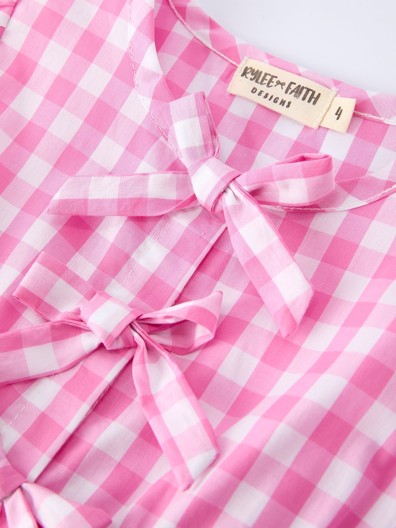 Spring Plaid Girls Dress Bow Flutter Sleeve - Abbies Place